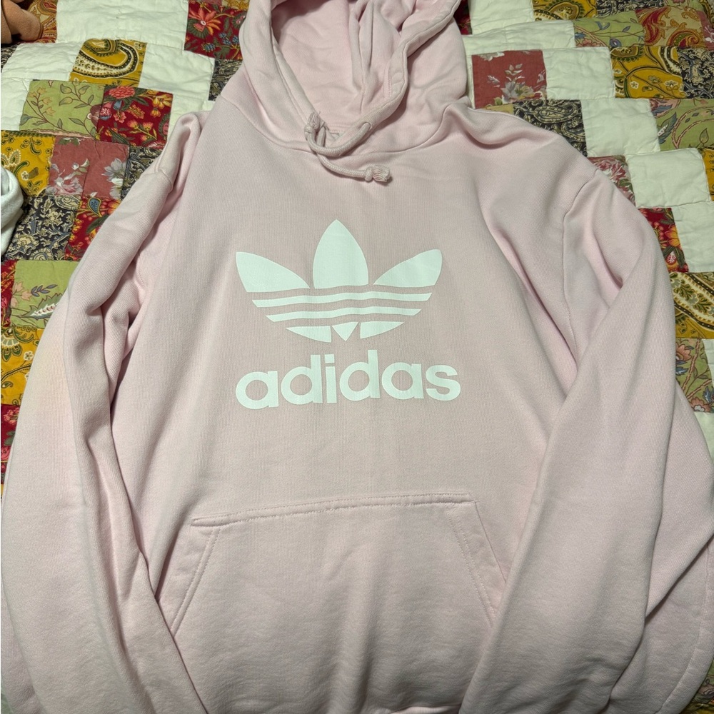 adidas Pink Trefoil Pullover Hoodie